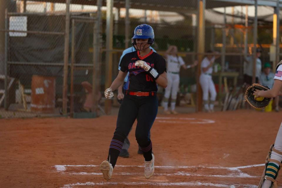 The Palm Beach Gardens softball team competes against Jupiter on Friday, April 5, 2024.