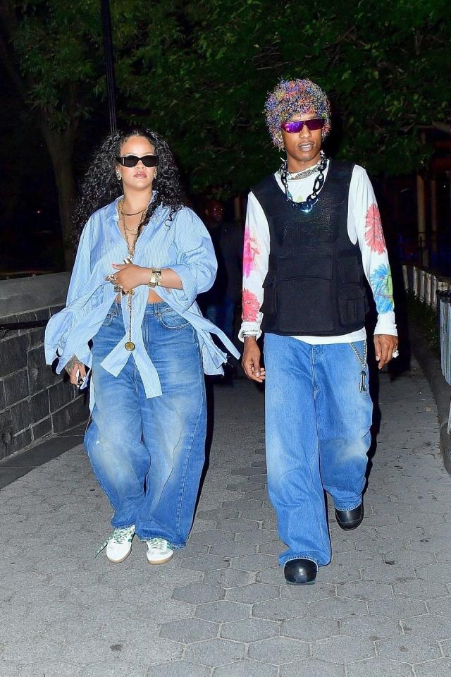 Rihanna and A$AP Rocky Arrived “Fashionably Late” in Matching