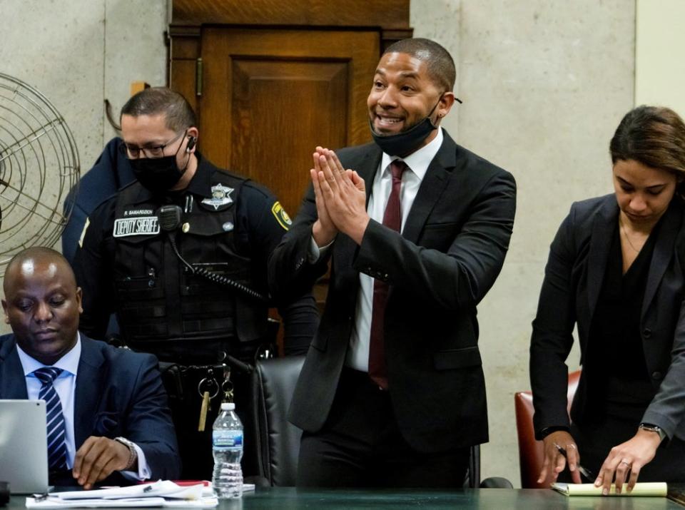 Jussie Smollett was also handed a 30-month probation and ordered to pay $120,106 in restitution and $25,000 in fines (Reuters)