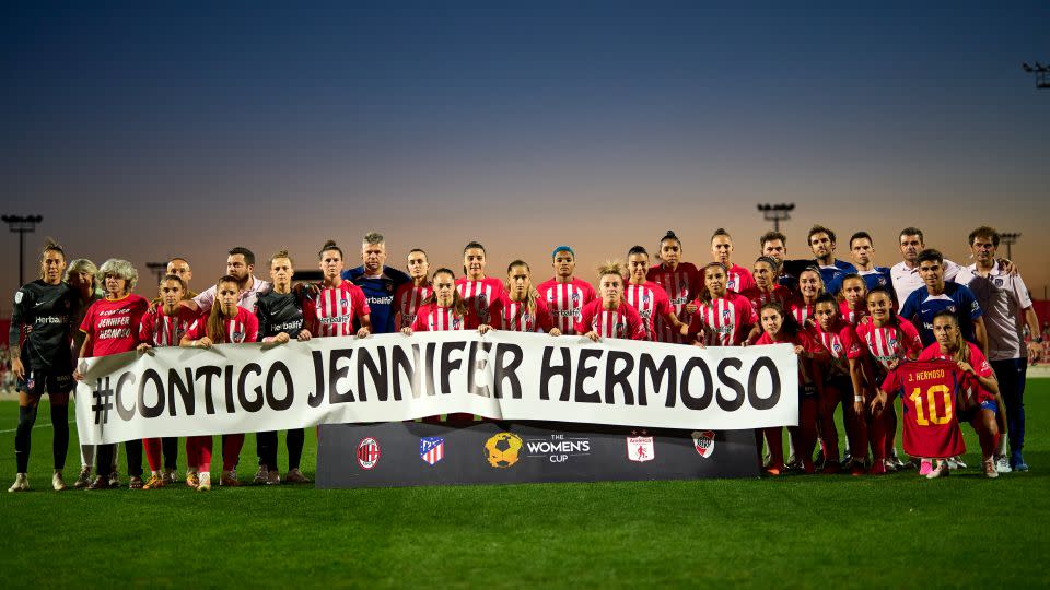 Atletico Madrid show its support for Hermoso. - Quality Sport Images/Getty Images