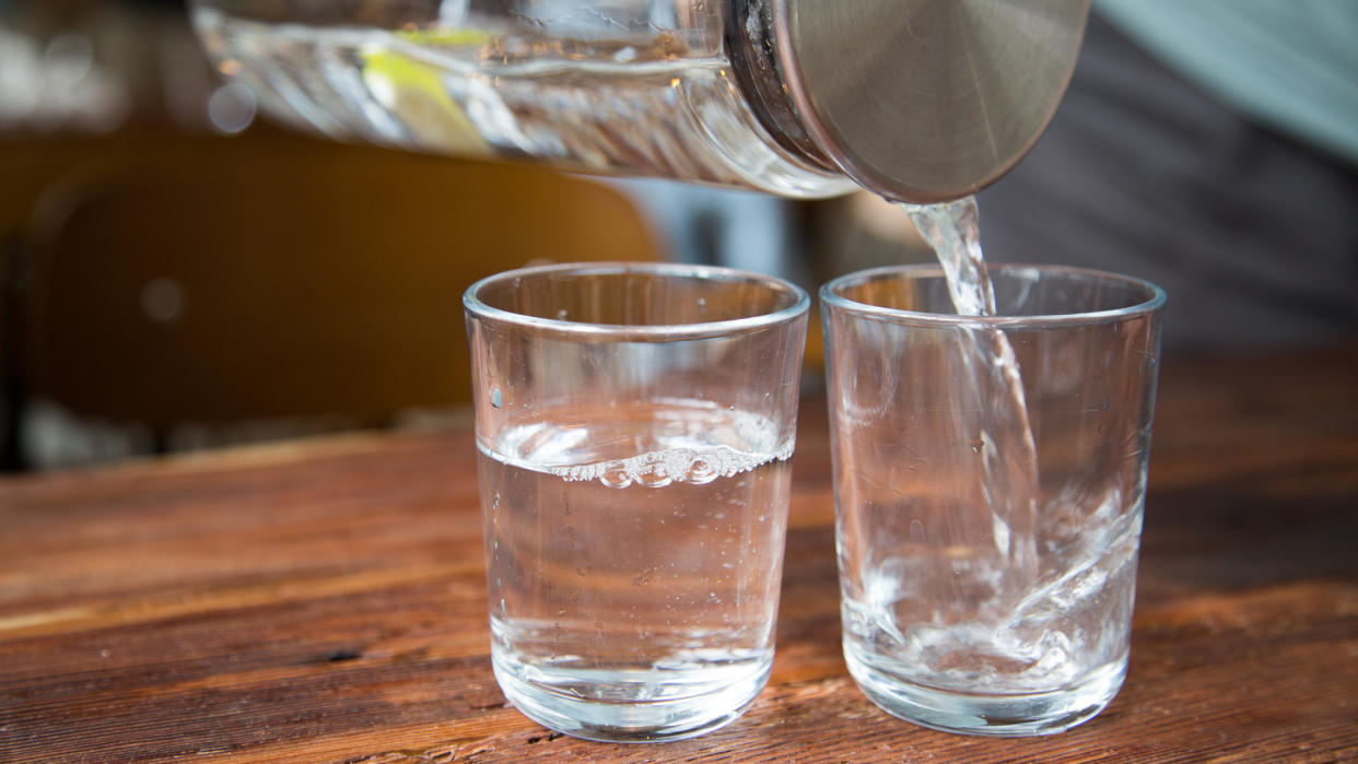 pouring glass of water