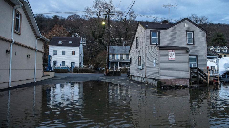 PHOTO: Water rises at a residential area in an aftermath of a storm in Piermont, New York, January 10, 2024. (Eduardo Munoz/Reuters)