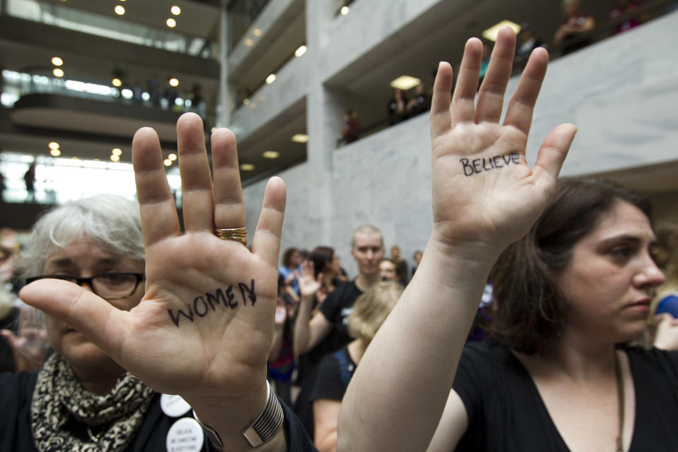 Protesters speak out as Kavanaugh hearing begins