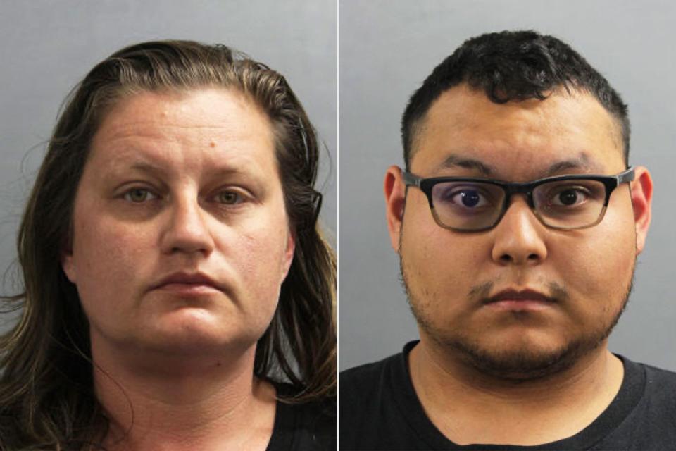 <p>Bridgeview Police Department</p> Agnieszka Rydzewski, leftl, and Anthony Calderon