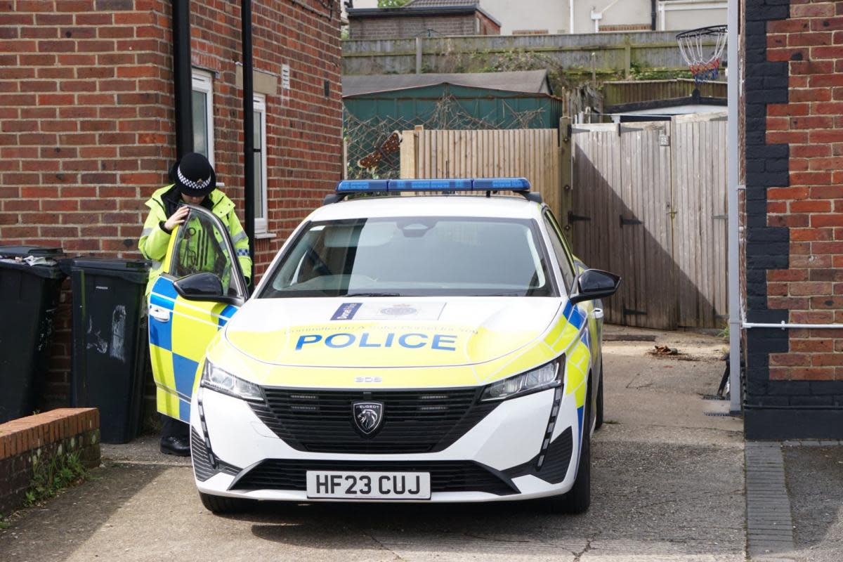 Police at the scene of a stabbing in Rochester Road, West Howe <i>(Image: Daily Echo)</i>