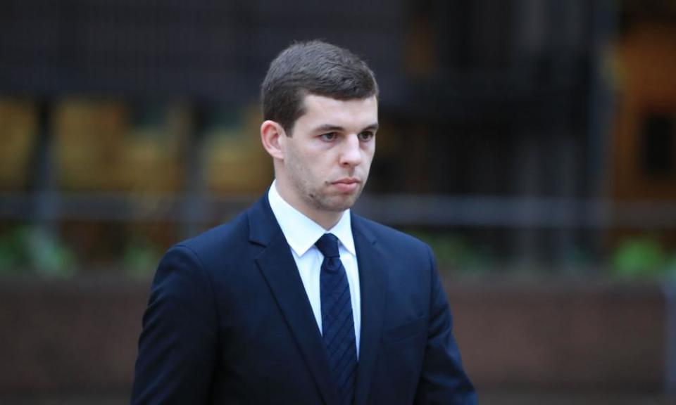 Jon Flanagan leaving Liverpool magistrates court.