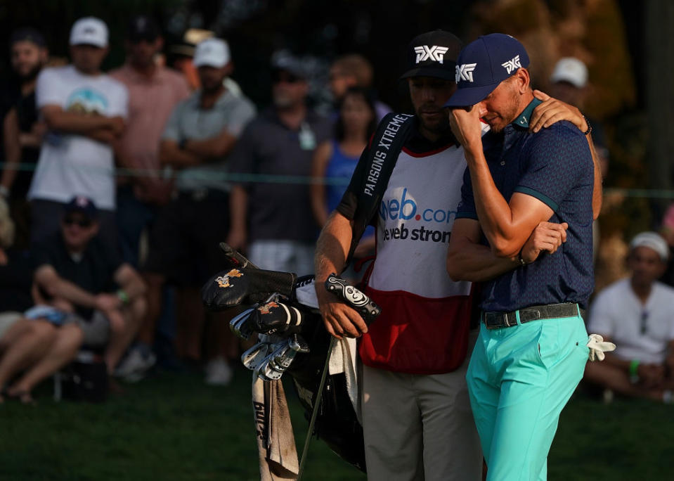 It was a heartbreaking day on the links for Kevin Dougherty. (Getty)