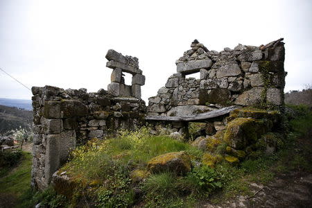 The remains of an abandoned house are seen in Agracoes near Chaves, Portugal, April 18, 2016. REUTERS/Rafael Marchante