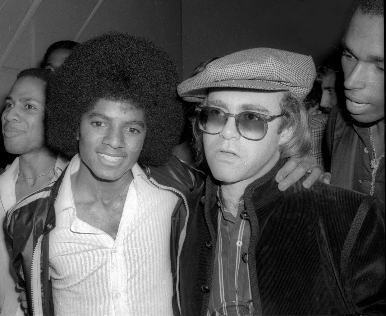 Michael Jackson y Elton John en el Studio 54, en 1978. (Adam Scull/PHOTOlink/MediaPunch/IPX)