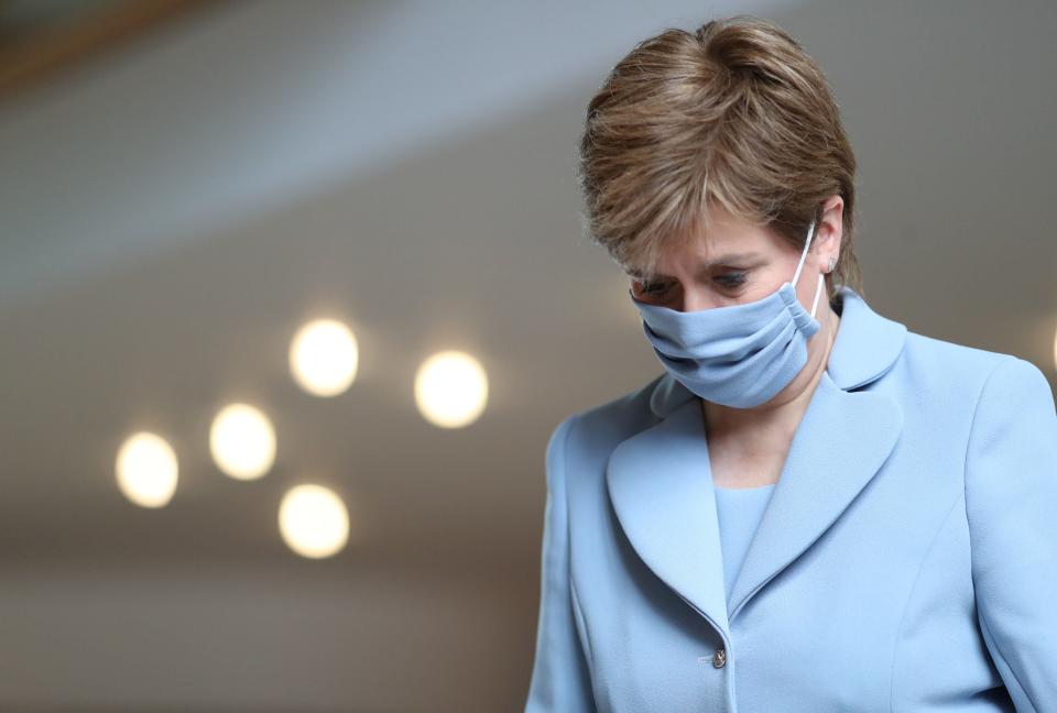 Nicola Sturgeon during first minister’s questions at the Scottish parliament in Holyrood last week (PA)