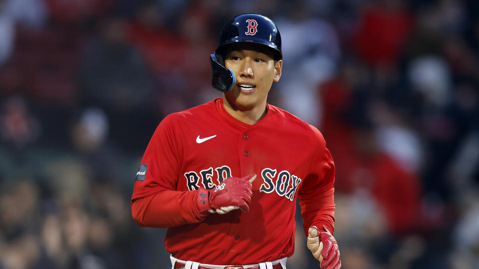 Masataka Yoshida played a huge role in Boston's sweep of the Blue Jays last week. (AP Photo/Michael Dwyer)