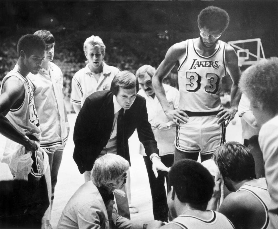 Jerry West coaching the Lakers