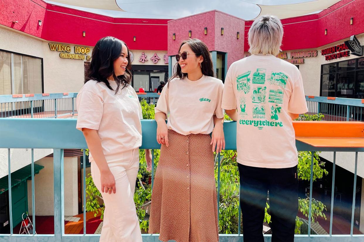 A group wearing the AAPI T-Shirts from Combap Mart in LA