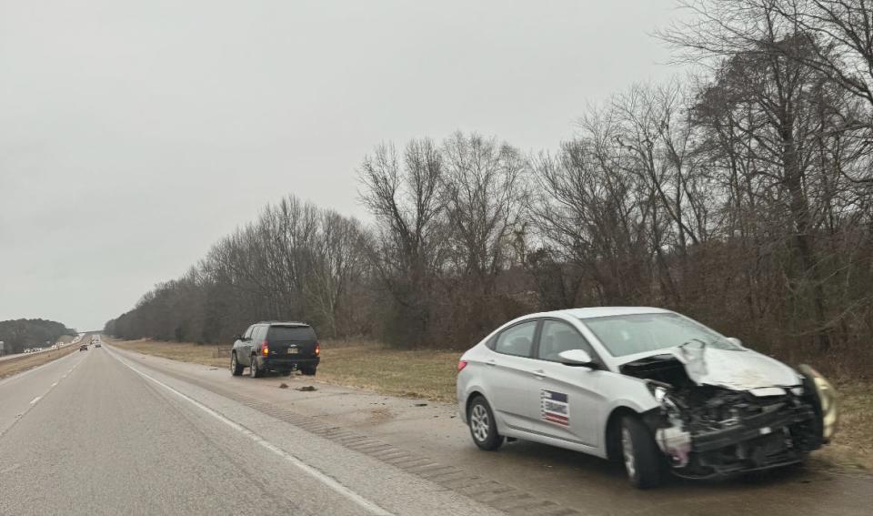 An accident on Interstate 55 near Batesville was an early indicator of the icy conditions in parts of Mississippi.