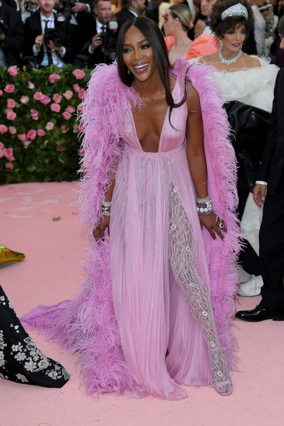 El look pink es de Valentino y Naomi está radiante Getty Images