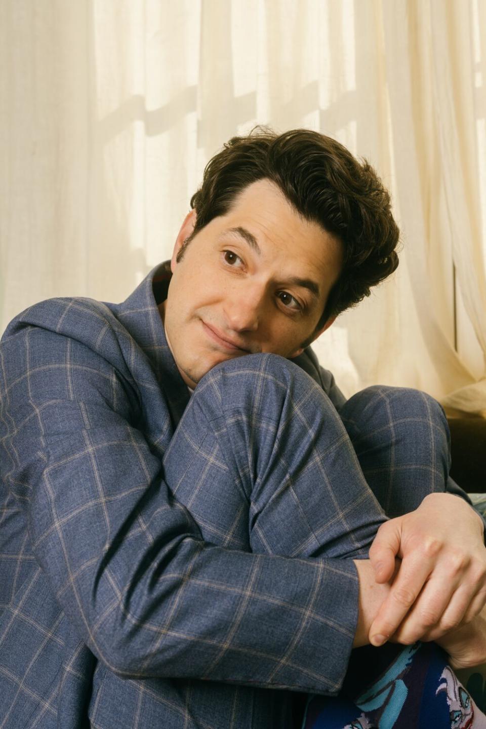 Ben Schwartz photographed at a private residence. Schwartz co-stars in "The Afterparty" a comedic murder mystery series.