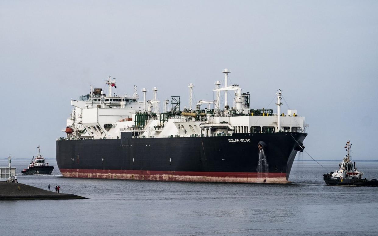 LNG (liquefied natural gas) tanker 'Golar Igloo' arrives in the port of Eemshaven, north of Groningen, on September 4, 2022 - Siese Veenstra/AFP
