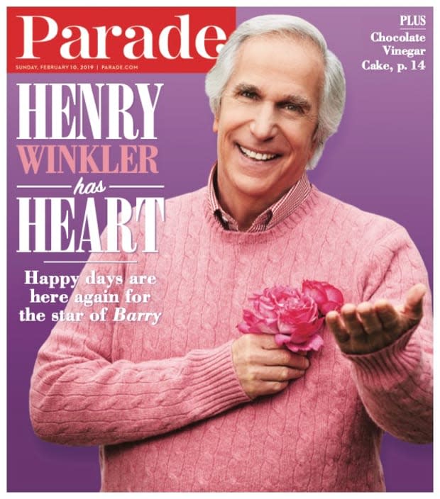 <p>Who doesn’t love Winkler, who at 73 had won an Emmy for his performance in <em>Barry</em>. His love for life shone during this <em>Parade</em> interview. Family is everything to Winkler, who referred to his clan as “very close, a lot of fun, chaotic,” and something that he “can’t breathe without.” He and wife Stacey Weitzman had been married for 40 years. (They met in a clothing store where she was working and Winkler came in to buy a coat.) The secret to their longevity is listening, he said. “I think the center of all relationships is the ear; no other part of the body is as important.”<br></p>