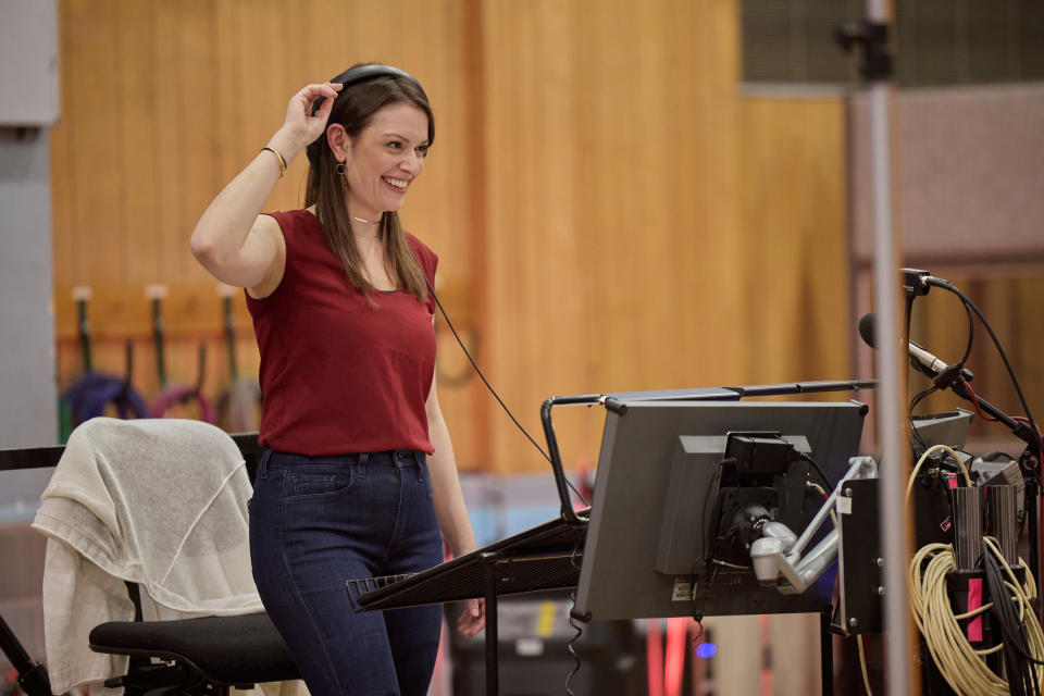 ‘Ruby Gillman, Teenage Kraken’ composer Stephanie Economou at Abbey Road Studios (DreamWorks Animation)