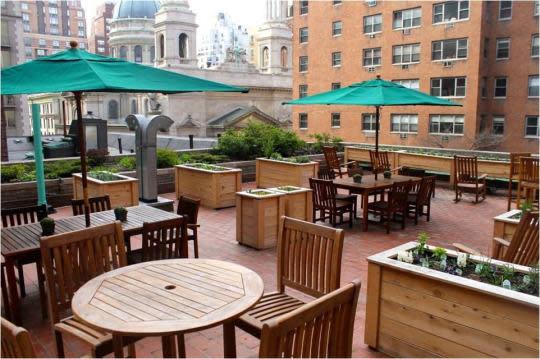 Before it became the Victory Greens rooftop garden, this is where the Lenox Hill Hospital staff used to come for smoke breaks. They now come to relax and pick fresh herbs. (Photo: Dr. Robert Graham)

