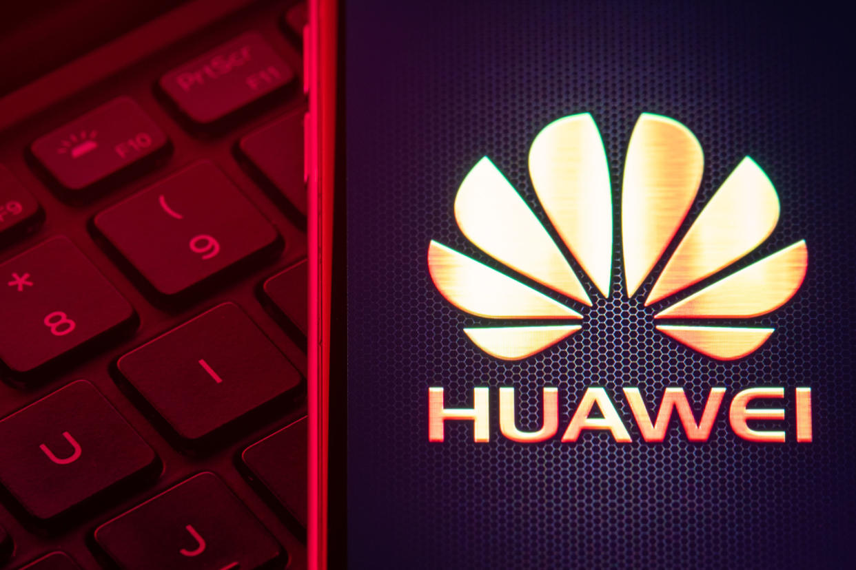 File photo dated 28/01/20 of the Huawei logo. Philip Jansen, chief executive of BT has warned that it would be "impossible" to strip Huawei products out of the UK�s telecommunications network within the next decade.