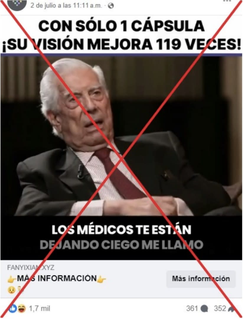 <span>Captura de pantalla de una publicación en Facebook, realizada el 10 de julio de 2024</span>