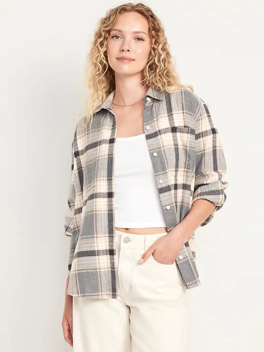 Button-Down Flannel Tunic
