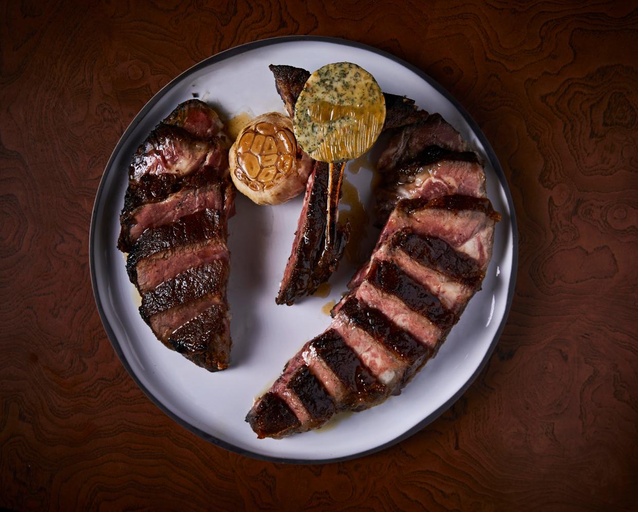 On the menu at The Butcher's Club, a 44-ounce dry aged porterhouse steak. The high-end steakhouse by acclaimed chef Jeremy Ford opened at the PGA National Resort in 2022.