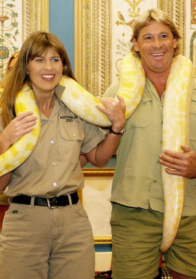 The family paid tribute to the late Crocodile Hunter. Pictured with Terri in 2002. Source: Getty