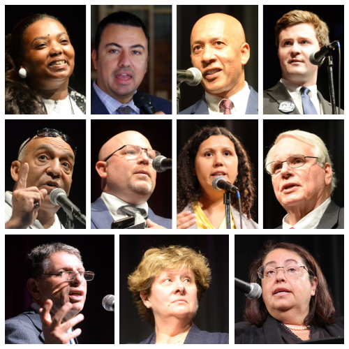 The Brockton City Council 2022: Top row from left, Ward 2 Maria Tavares, Ward 5 Jeffrey Thompson, Councilor-at-large David Teixeira and Council President Ward 6 Jack Lally; middle row, from left, Councilor-at-large Moises Rodrigues, Ward 3 Mark D'Agostino, Councilor-at-large Rita Mendes and Councilor-at-large Win Farwell; bottom row, from left, Ward 1 Thomas Minichiello, Ward 4 Susan Nicastro and Ward 7 Shirley Asack.