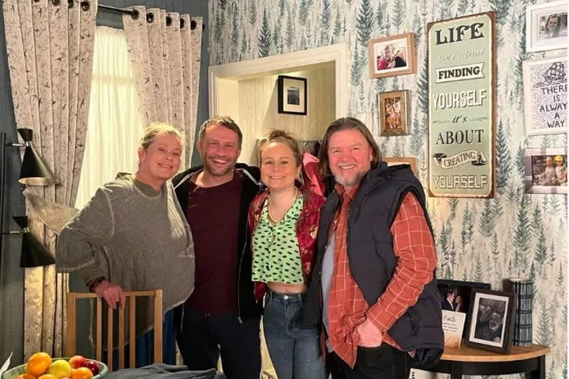 Jane was delighted to be seen alongside her on-screen family -Credit:Jane Hazlegrove Instagram