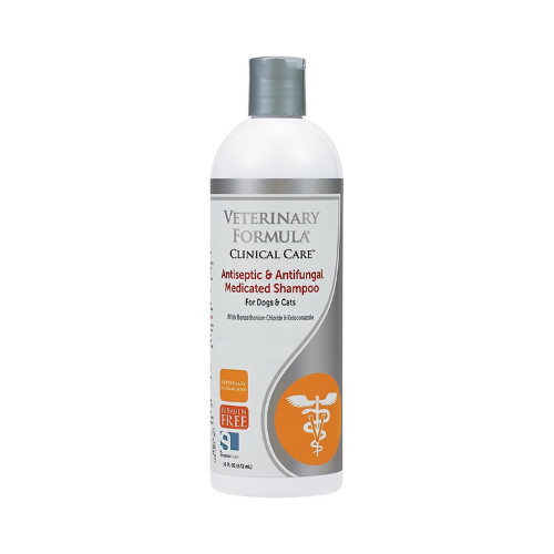 Veterinary Formula Clinical Care Antiseptic & Antifungal shampoo against white background