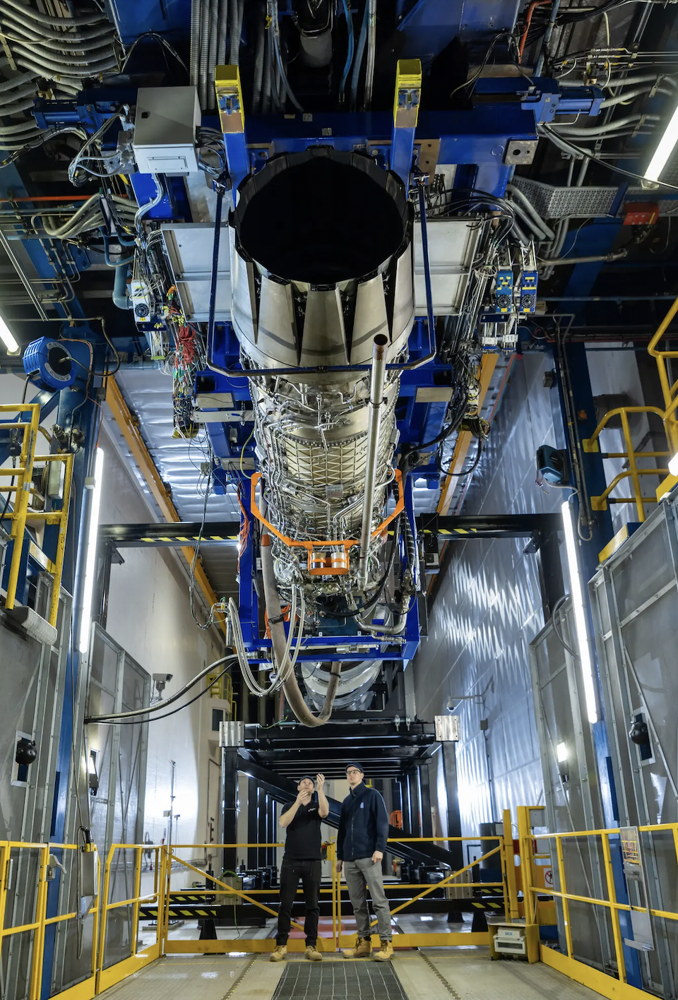 The EJ200 engine combined with the engine duct for the demonstrator aircraft, at Filton in Bristol. <em>BAE Systems</em>