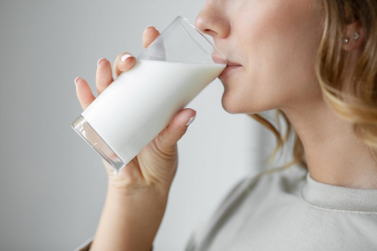 Woman drinking milk