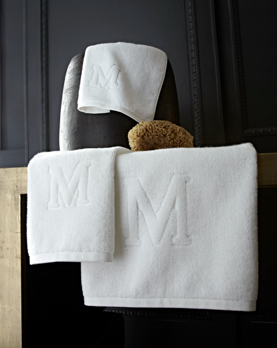 5) Auberge Monogrammed Fingertip Towel