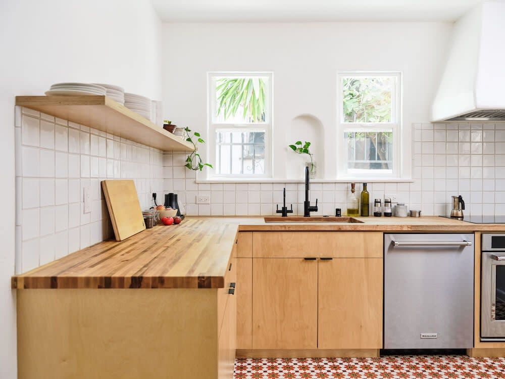 White Tile Kitchen Backsplash