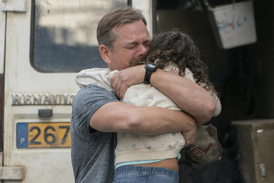 This image released by Focus Features shows Matt Damon, left, and Lilou Siauvaud in a scene from "Stillwater." (Jessica Forde/Focus Features via AP)