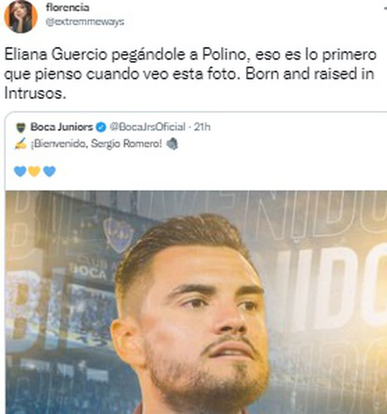 Meme de la llegada de Eliana Guercio al país