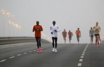 Eliud Kipchoge, the marathon world record holder from Kenya, attempts to run a marathon in under two hours in Vienna