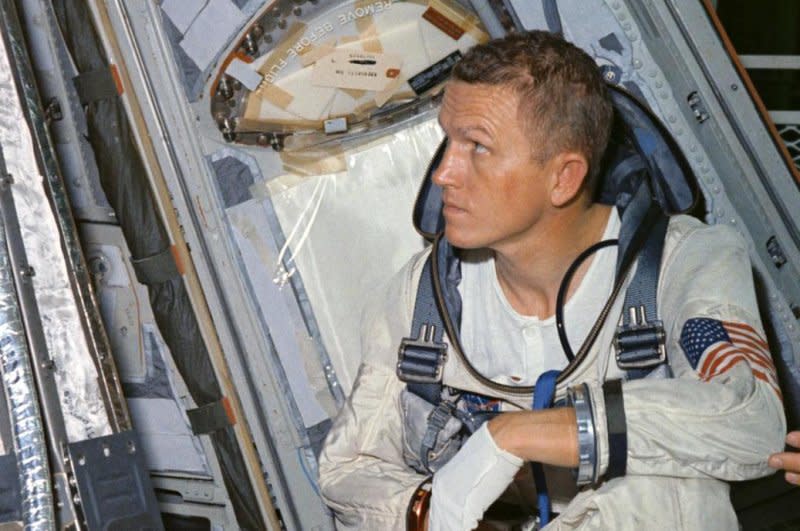 Frank Borman is shown in astronaut training in 1965. Photo courtesy of NASA