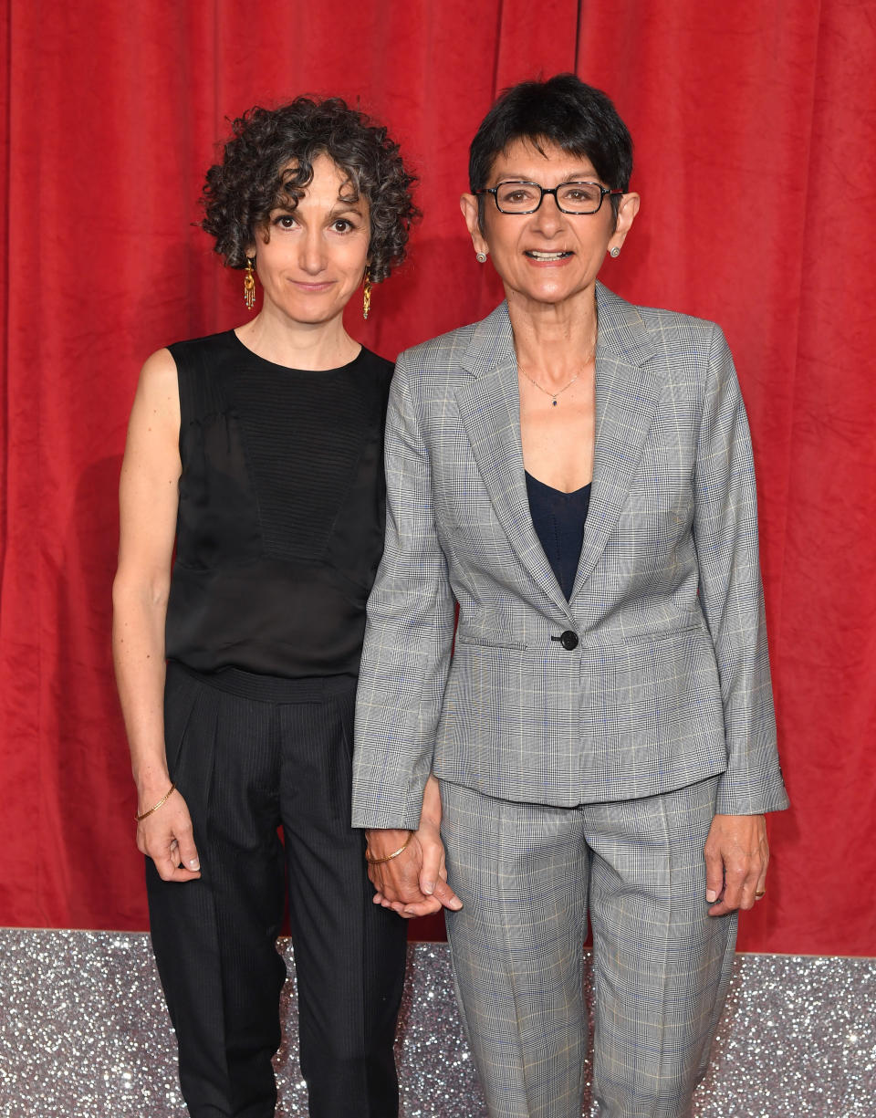 MANCHESTER, ENGLAND - JUNE 01: Shelley King and Trilby James attend the British Soap Awards at The Lowry Theatre on June 01, 2019 in Manchester, England. (Photo by Karwai Tang/WireImage)