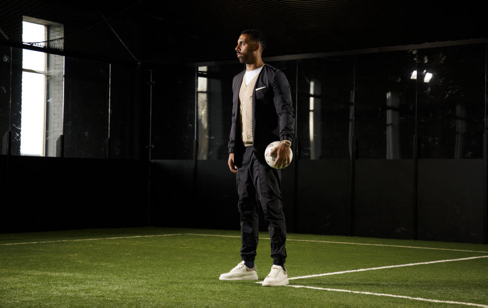Anton Ferdinand, the former West Ham United, Sunderland and Queens Park Rangers footballer, photographed on the five-a-side pitch in Essex in 2020. (Getty Images)