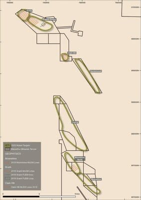 Figure 4: MLEM & FLEM Survey location and Nickel Targets (GDA94Z50). (CNW Group/Macarthur Minerals Limited)