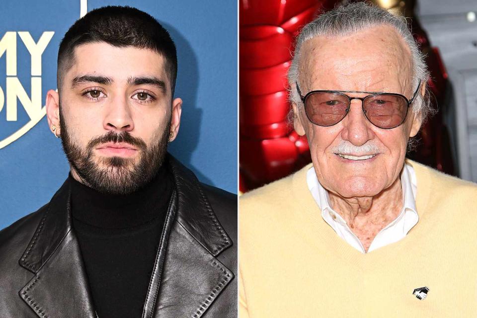 <p>Todd Owyoung/NBC via Getty; Gabe Ginsberg/Getty</p> Zayn Malik and Stan Lee