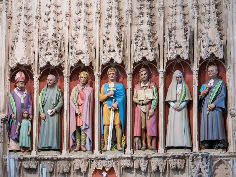 The Seven Martyrs, for St Albans Cathedral: ‘I wanted to take these to a great level of realism,’ Young said, ‘I was painting them, so that was a complete departure; nobody had done anything like this in my lifetime’