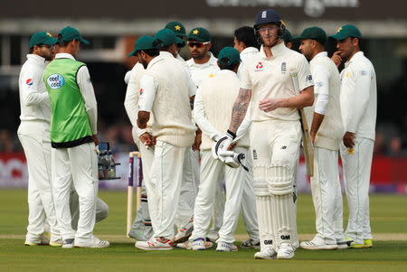 Cricket - England vs Pakistan - First Test - Lord's Cricket Ground, London, Britain - May 24, 2018 England's Ben Stokes reacts after losing his wicket Action Images via Reuters/John Sibley