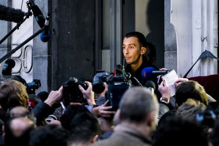 Mohamed Abdeslam, brother of Ibrahim Abdeslam, an attacker who died in the Paris assault, addresses the journalists during an investigation linked to the deadly attacks in Paris, in the Brussels suburb of Molenbeek, November 16, 2015. REUTERS/Benoit De Freine