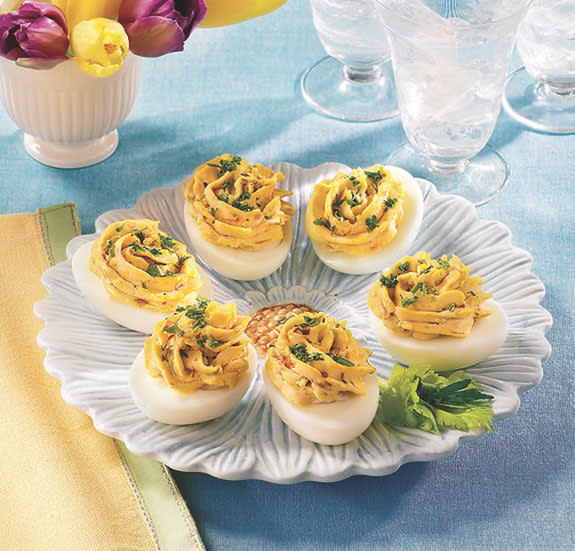 Deviled eggs with capers