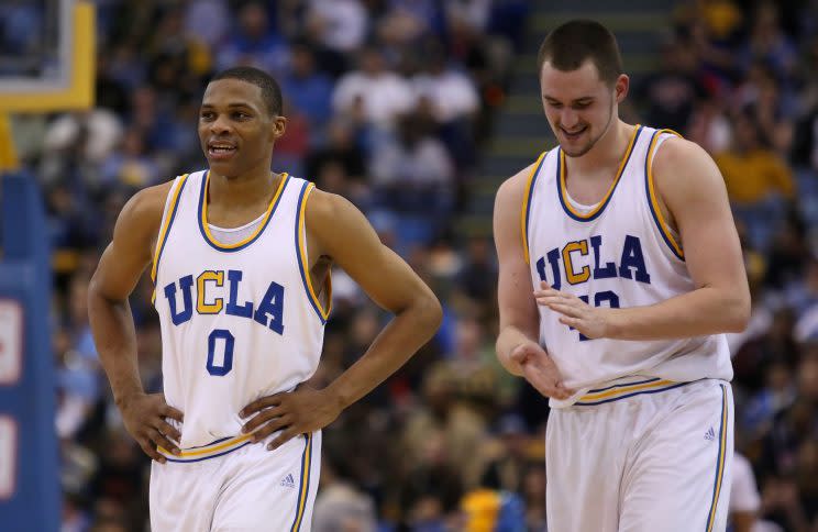 Russell Westbrook and Kevin Love were roommates at UCLA. (Getty Images)