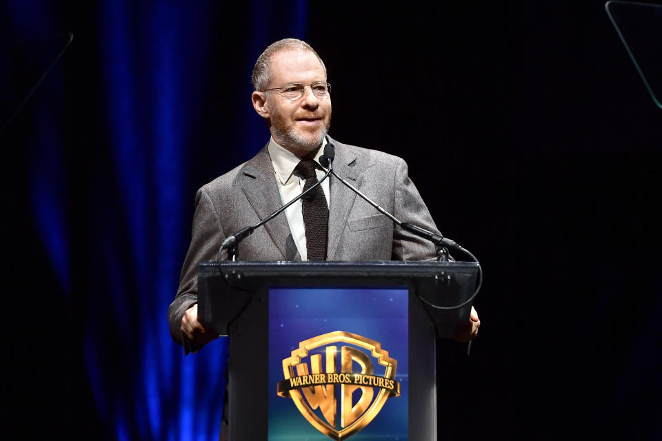 LAS VEGAS, NV - APRIL 02:  Chairman of Warner Bros. Pictures Group Toby Emmerich speaks onstage at CinemaCon 2019 Warner Bros. Pictures Invites You to “The Big Picture”, an Exclusive Presentation of its Upcoming Slate at The Colosseum at Caesars Palace during CinemaCon, the official convention of the National Association of Theatre Owners, on April 2, 2019 in Las Vegas, Nevada.  (Photo by Matt Winkelmeyer/Getty Images for CinemaCon)